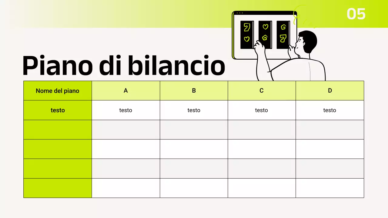 Presentazione del pianificatore di budget moderno verde
