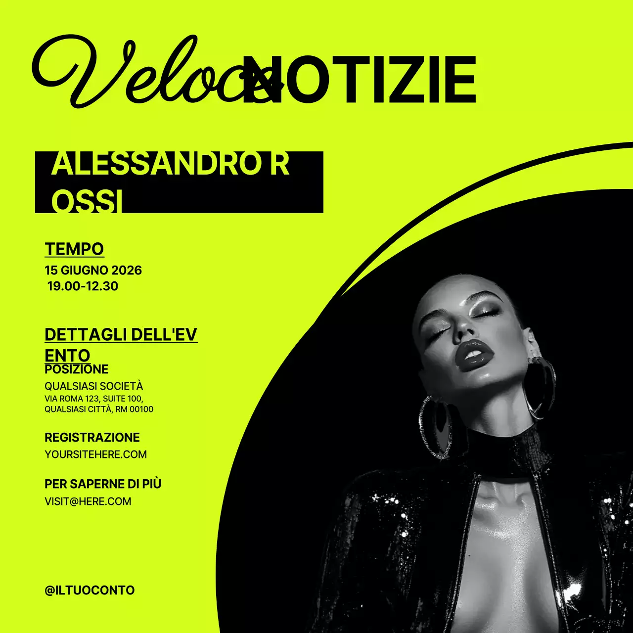 Invito evento moderno al neon Social Media Square