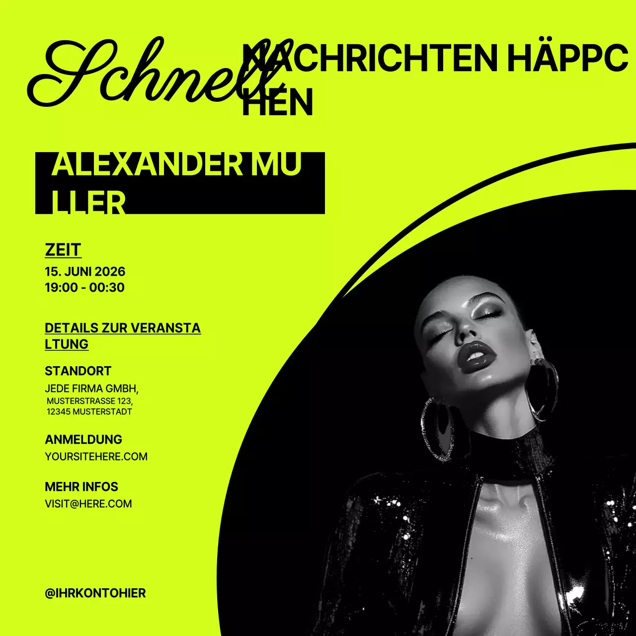 Neon Modern Event Einladung Social Media Square