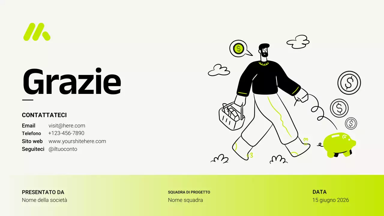 Presentazione del pianificatore di budget moderno verde