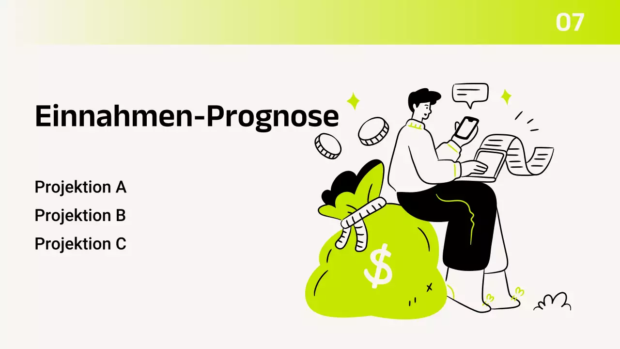 Grüner moderner Budgetplaner Präsentation