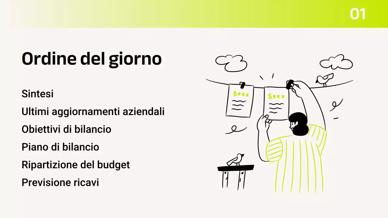 Presentazione del pianificatore di budget moderno verde