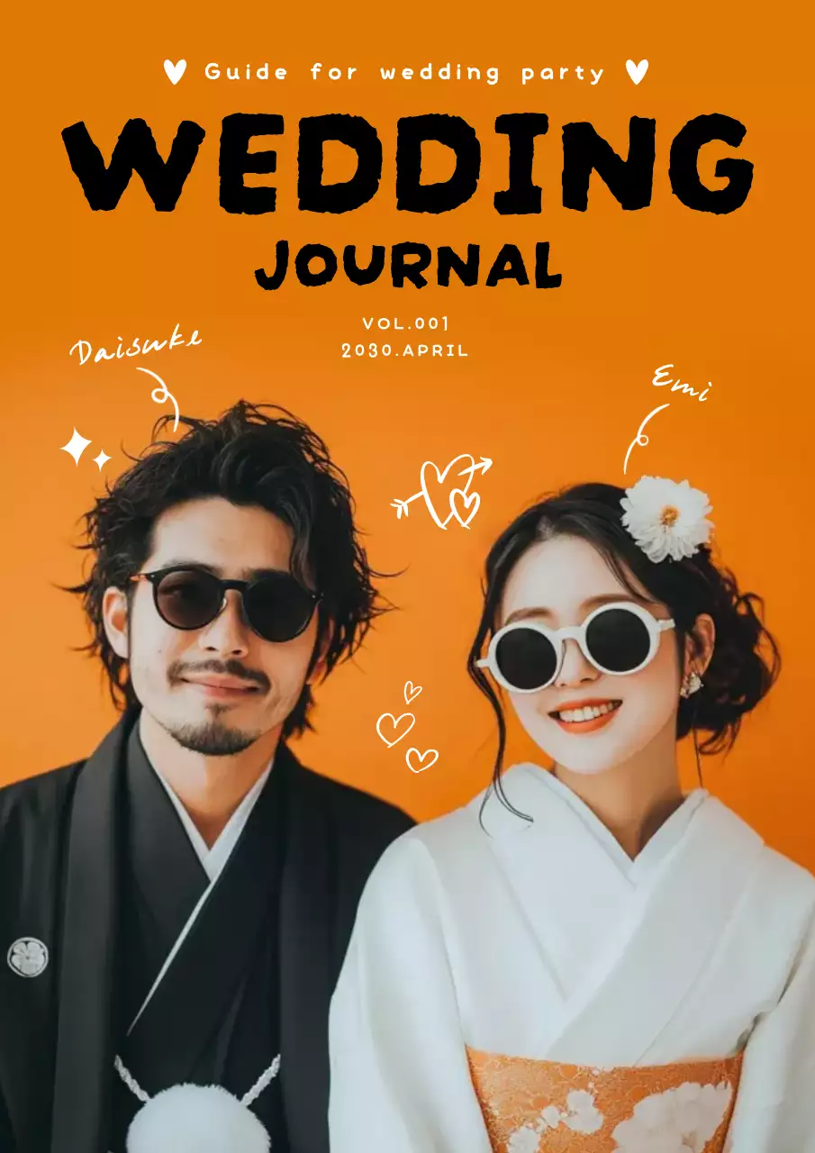 オレンジ ポップ 結婚式 プロフィールブック