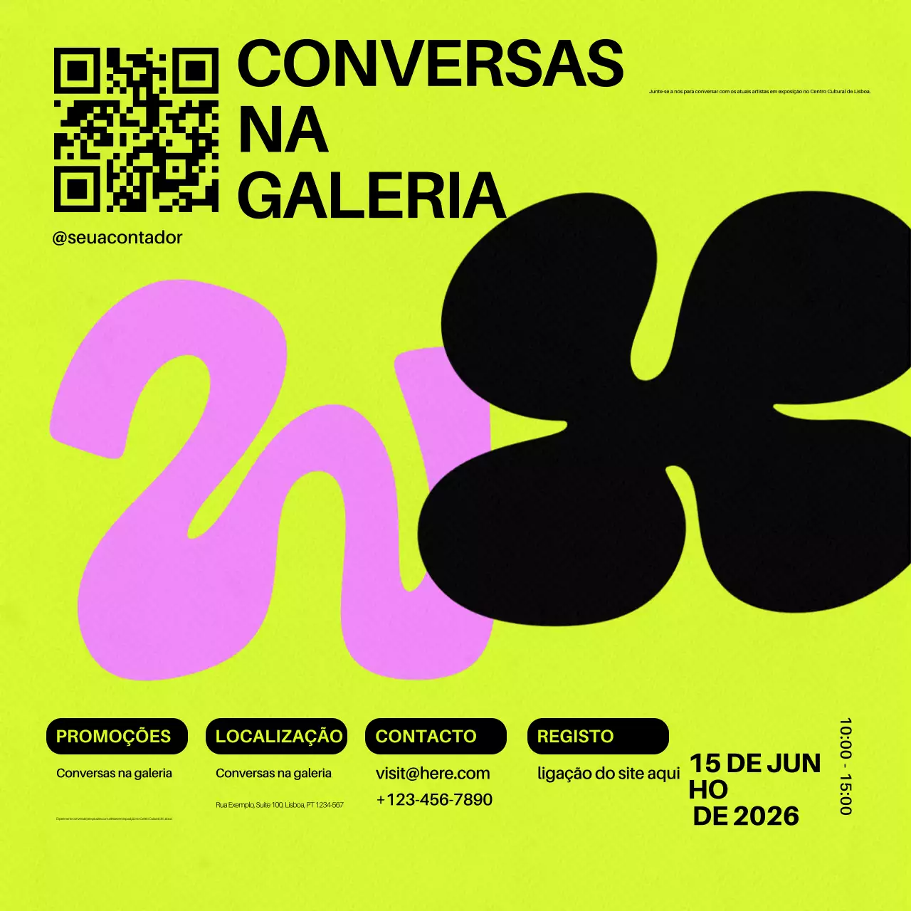 Anúncio de evento da Neon Bold Gallery nas redes sociais