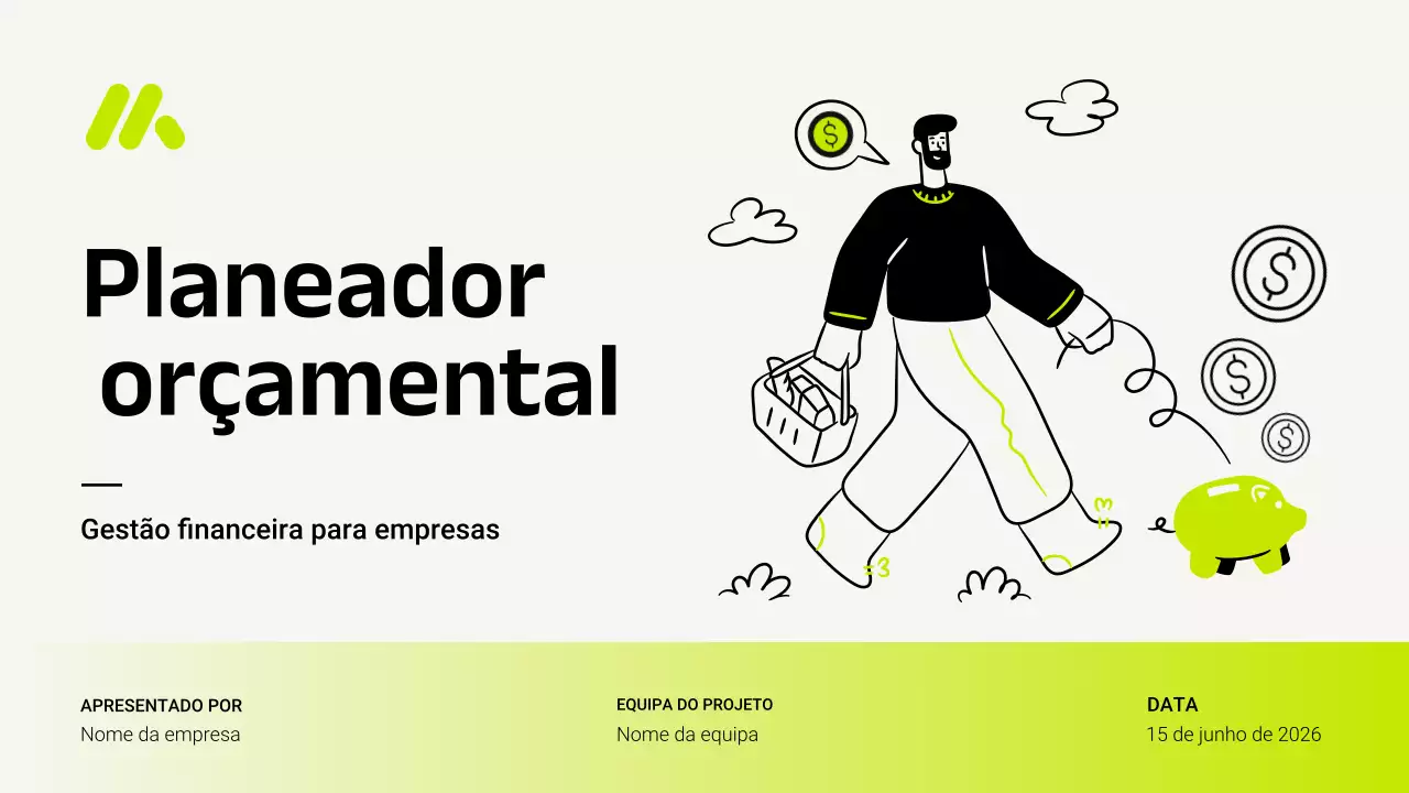 Apresentação do Planejador de Orçamento Moderno Verde