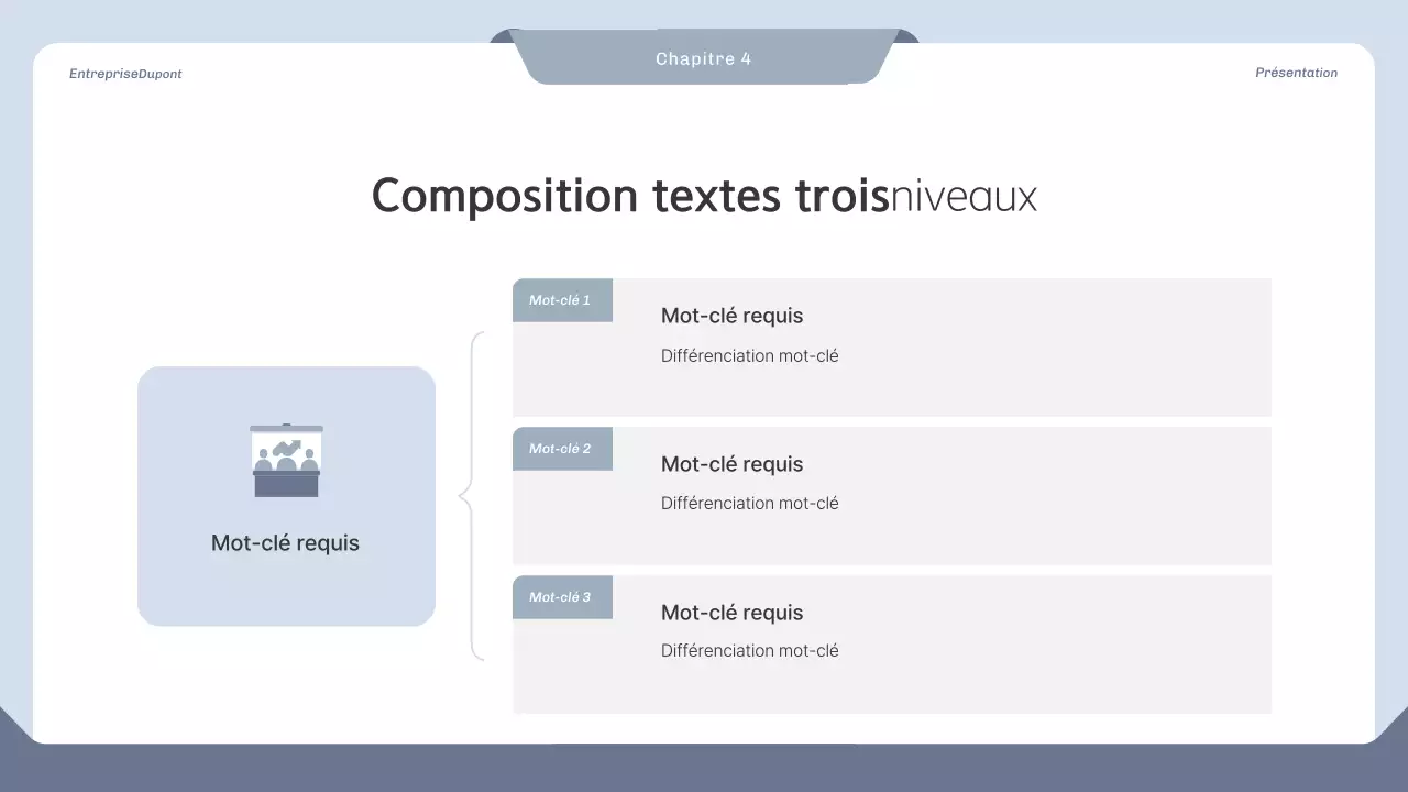 Proposition de projet propre en bleu et gris