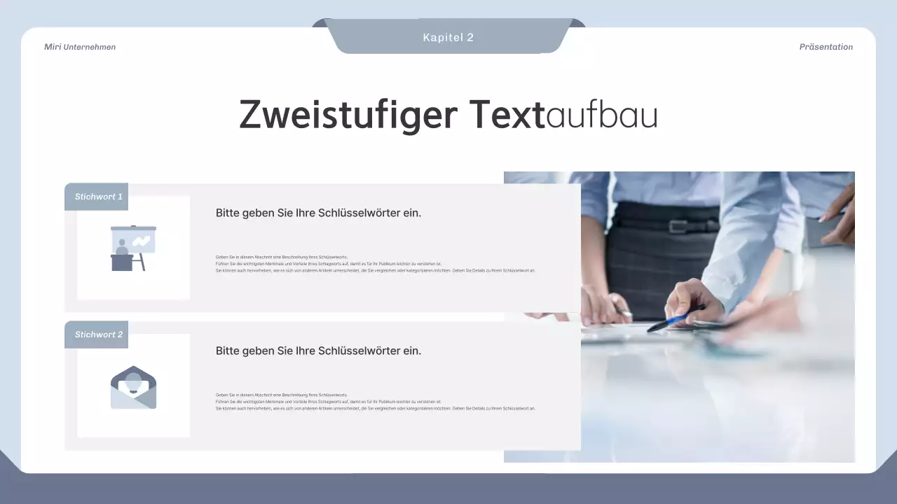 Sauberer Projektvorschlag in Blau und Grau