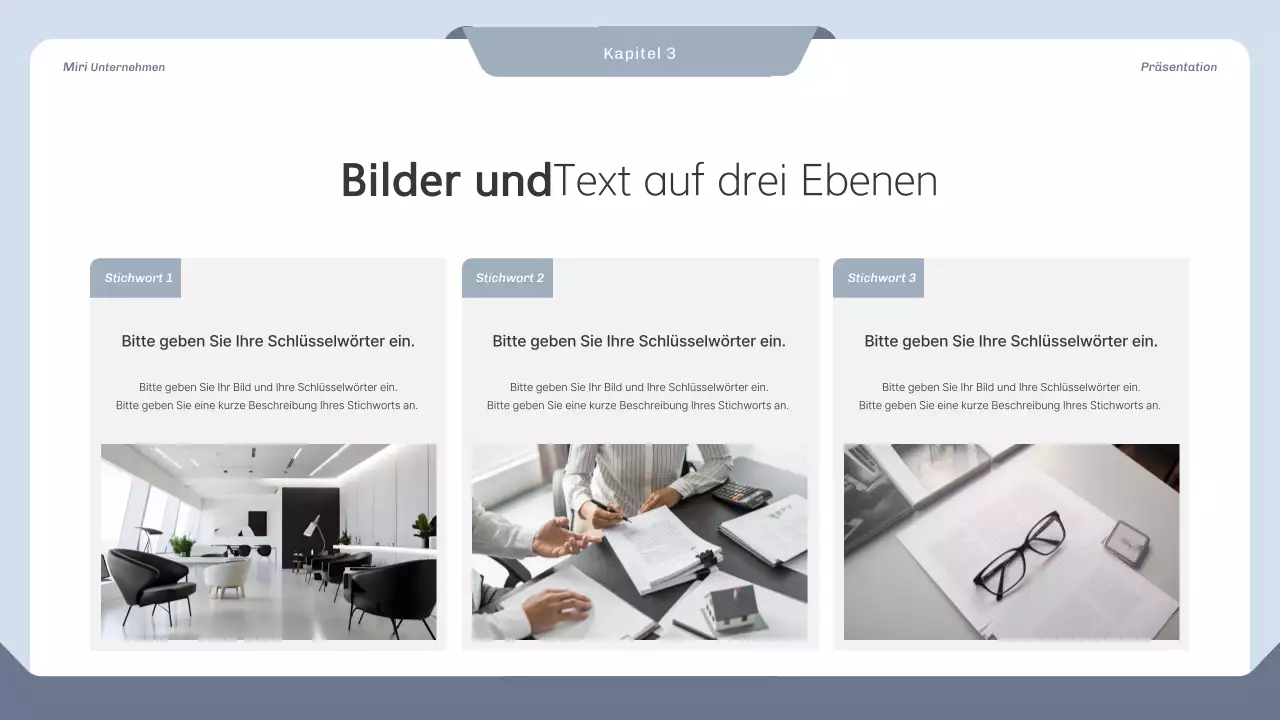Sauberer Projektvorschlag in Blau und Grau