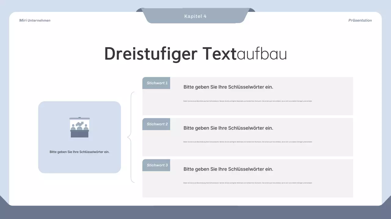 Sauberer Projektvorschlag in Blau und Grau