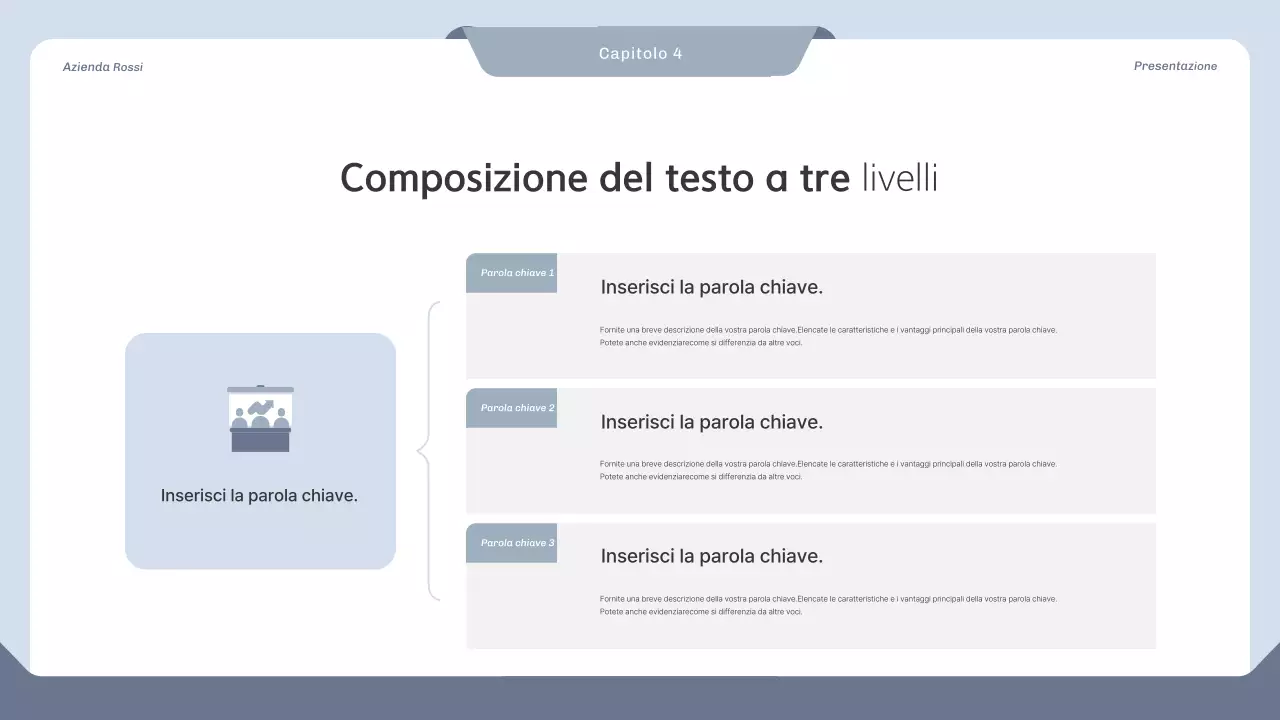Proposta di progetto pulita in blu e grigio