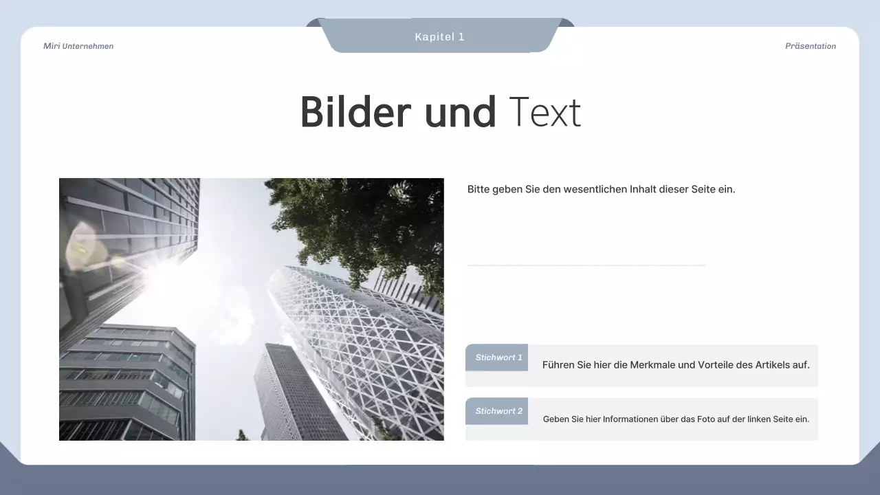 Sauberer Projektvorschlag in Blau und Grau