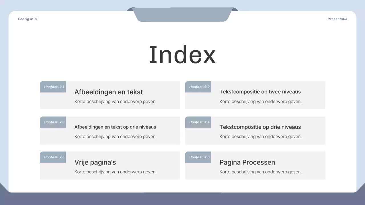 Schoon projectvoorstel in blauw en grijs