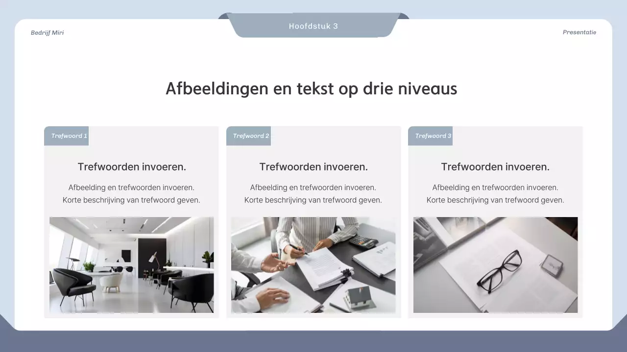 Schoon projectvoorstel in blauw en grijs