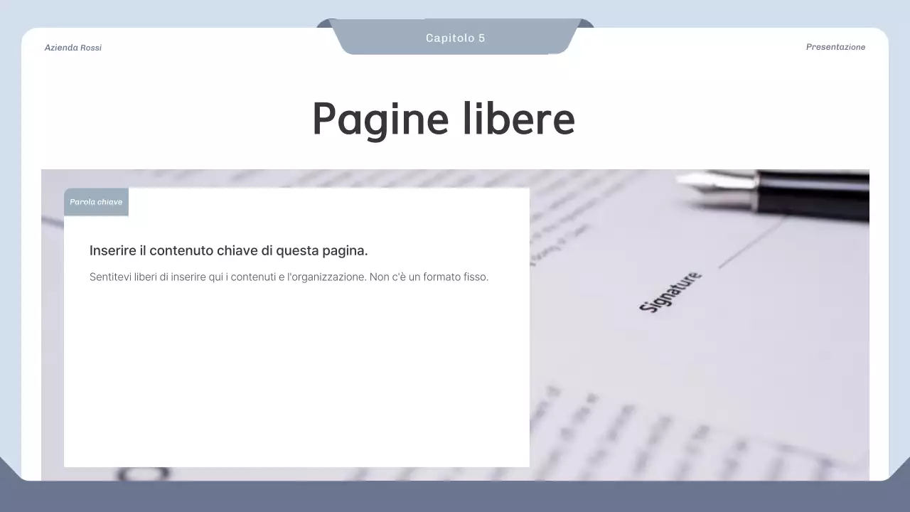 Proposta di progetto pulita in blu e grigio