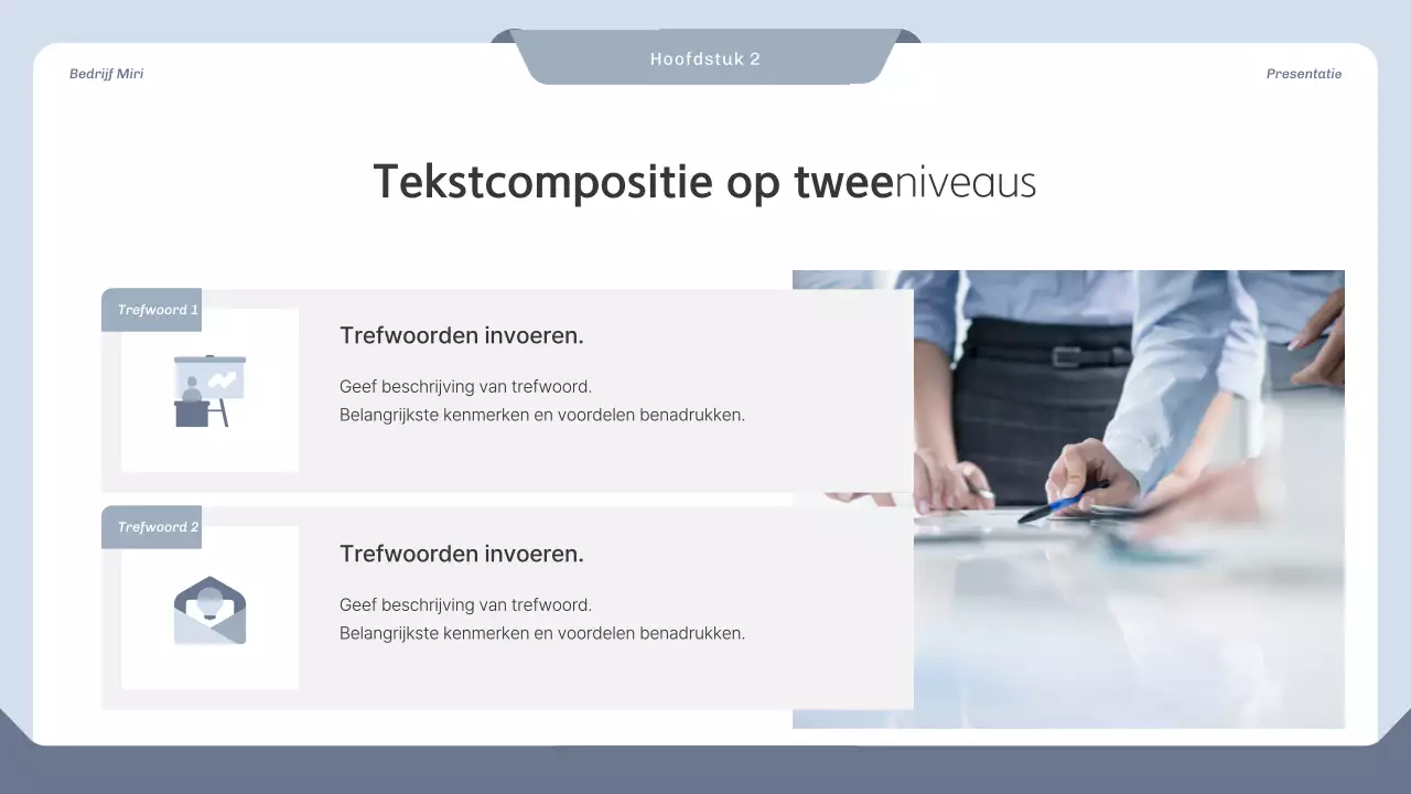 Schoon projectvoorstel in blauw en grijs