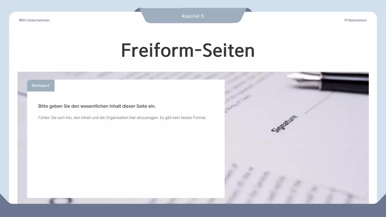 Sauberer Projektvorschlag in Blau und Grau