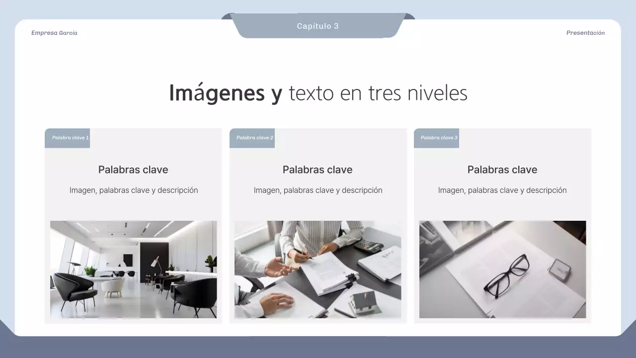 Propuesta de proyecto limpia en azul y gris