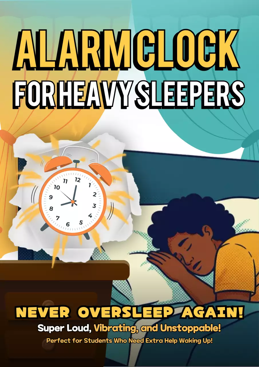 Orange Comic Alarm Promotion Poster