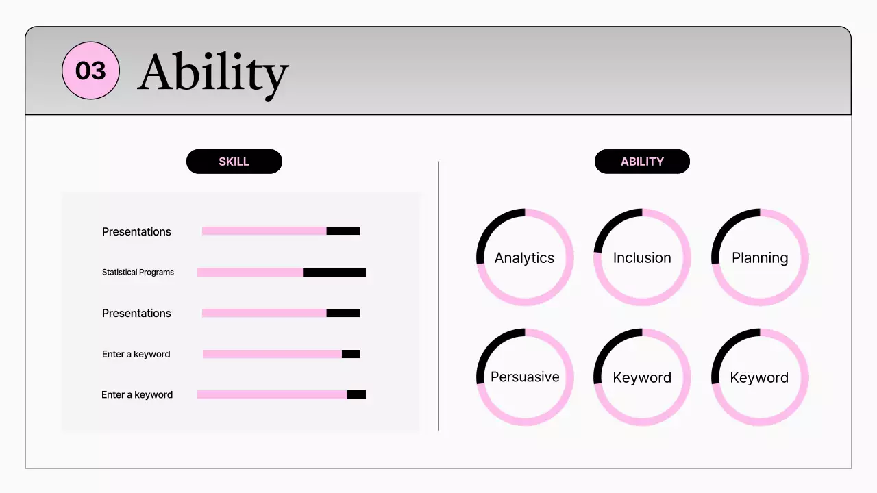 Portfólio de marketing simples branco e rosa