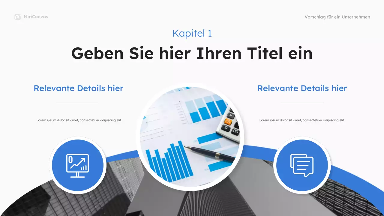 Blauer moderner Geschäftsvorschlag Präsentation