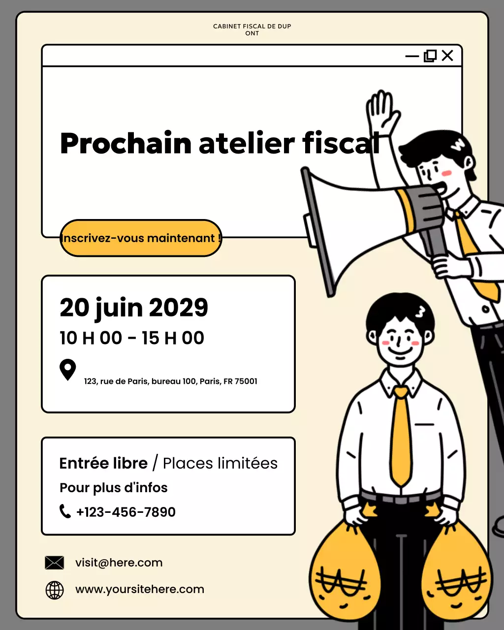 Annonce de l'atelier sur la fiscalité de la bande dessinée beige