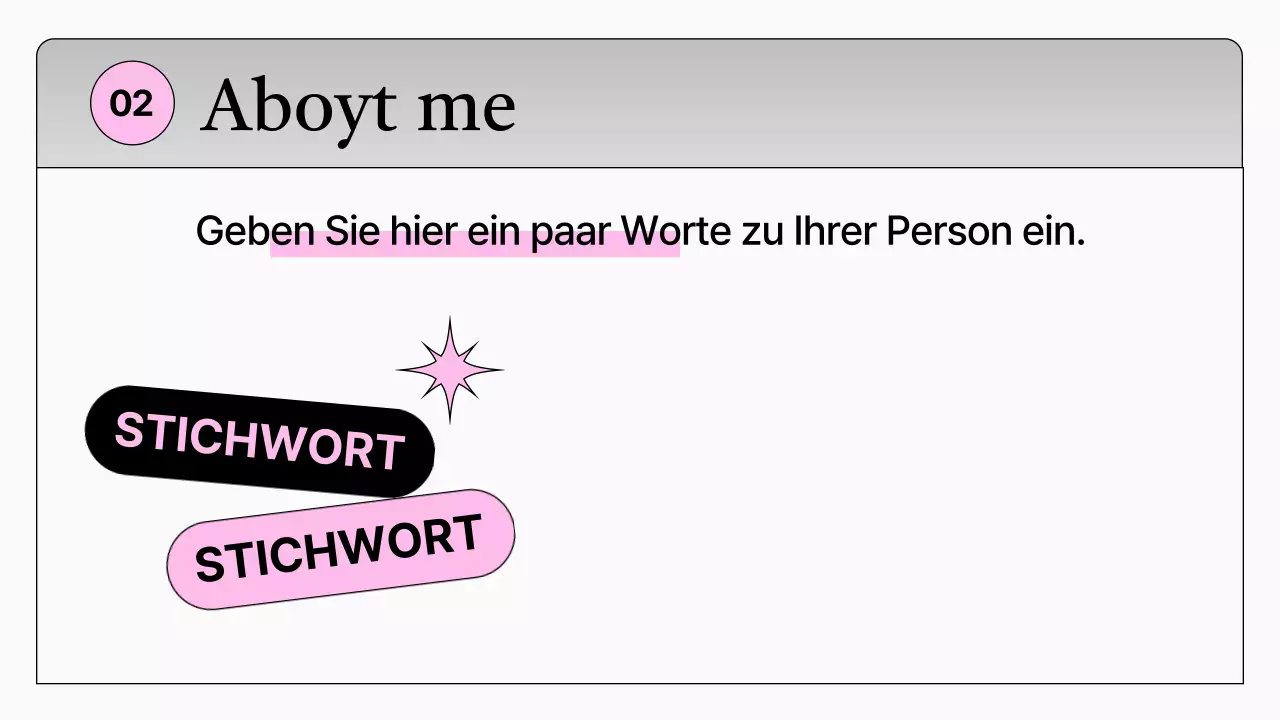 Einfaches Marketingportfolio in Weiß und Rosa