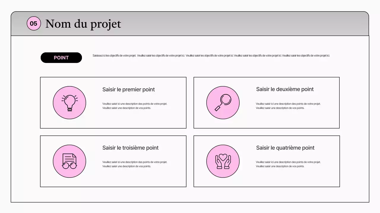 Portefeuille marketing simple blanc et rose