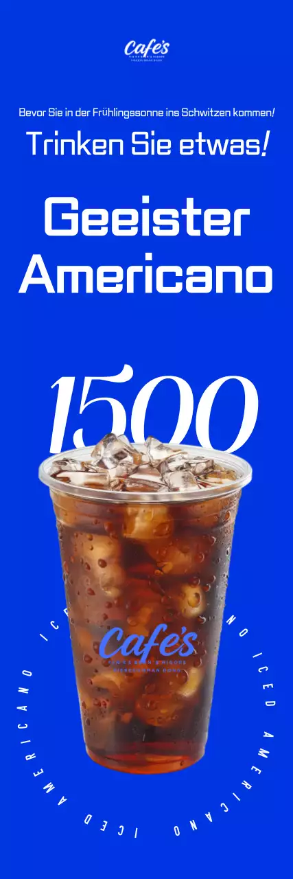 Blaue moderne Kaffeewerbung