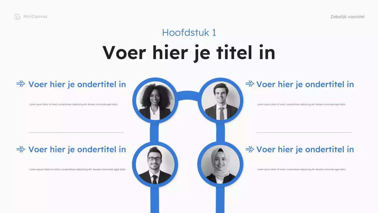 Presentatie van een blauw modern bedrijfsvoorstel