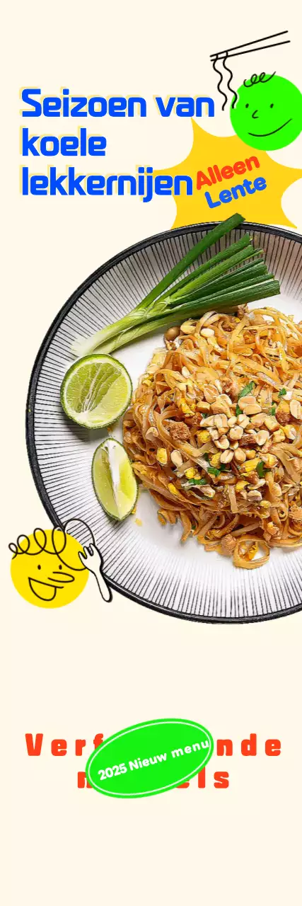 Geel Pop Food Menu Promotie