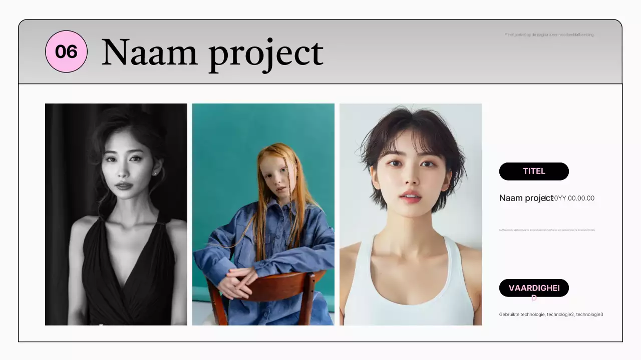 Eenvoudige witte en roze marketeerportfolio