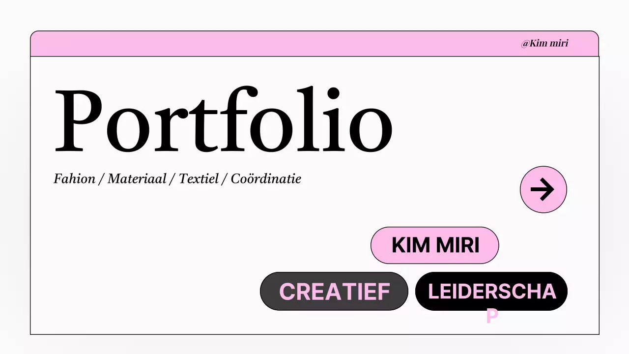 Eenvoudige witte en roze marketeerportfolio
