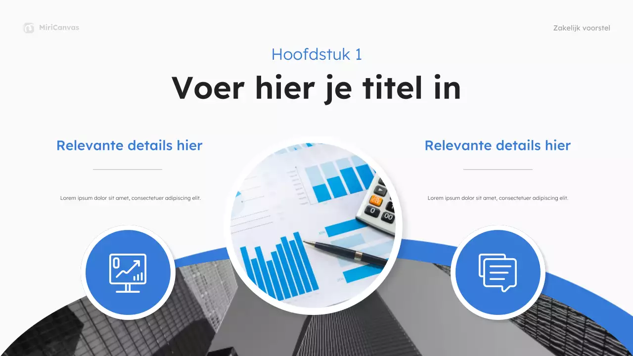 Presentatie van een blauw modern bedrijfsvoorstel