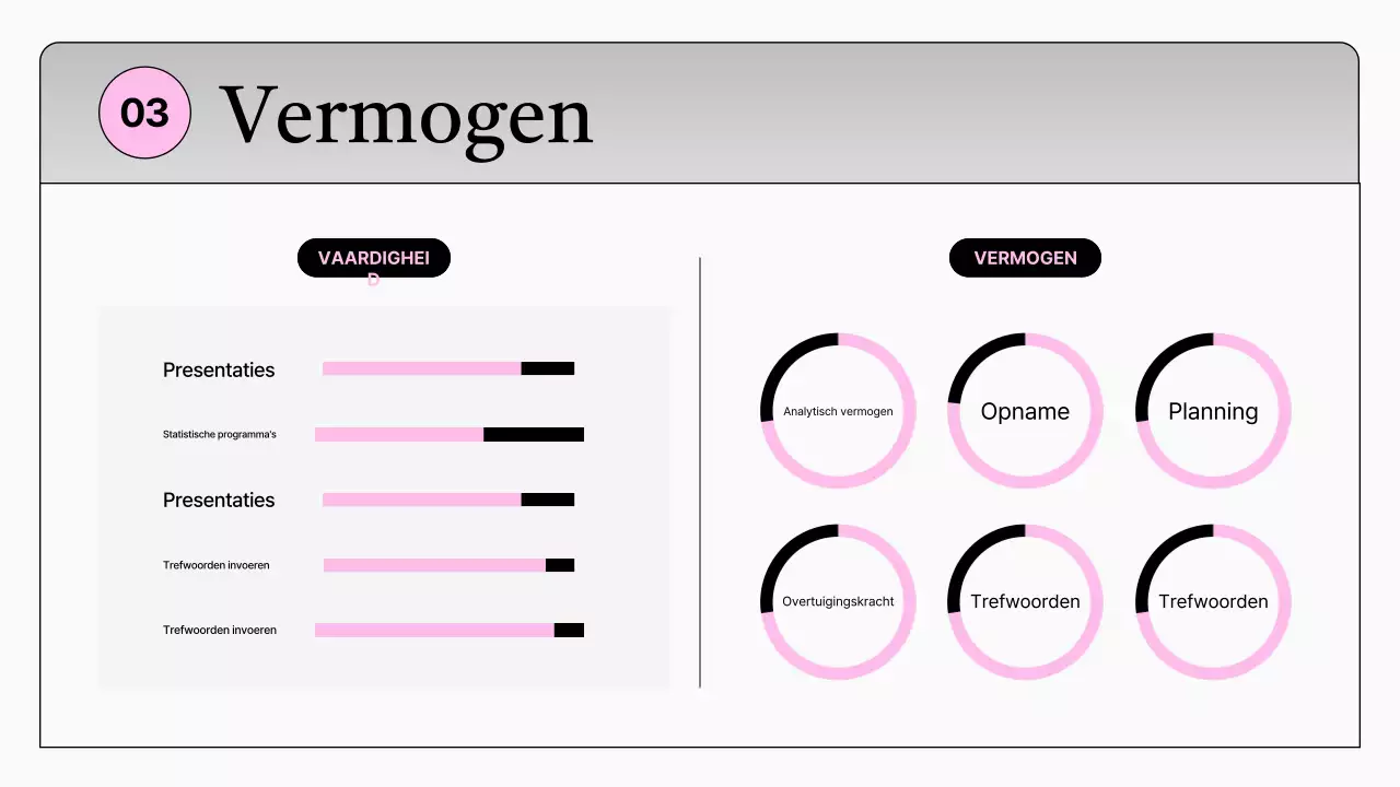 Eenvoudige witte en roze marketeerportfolio