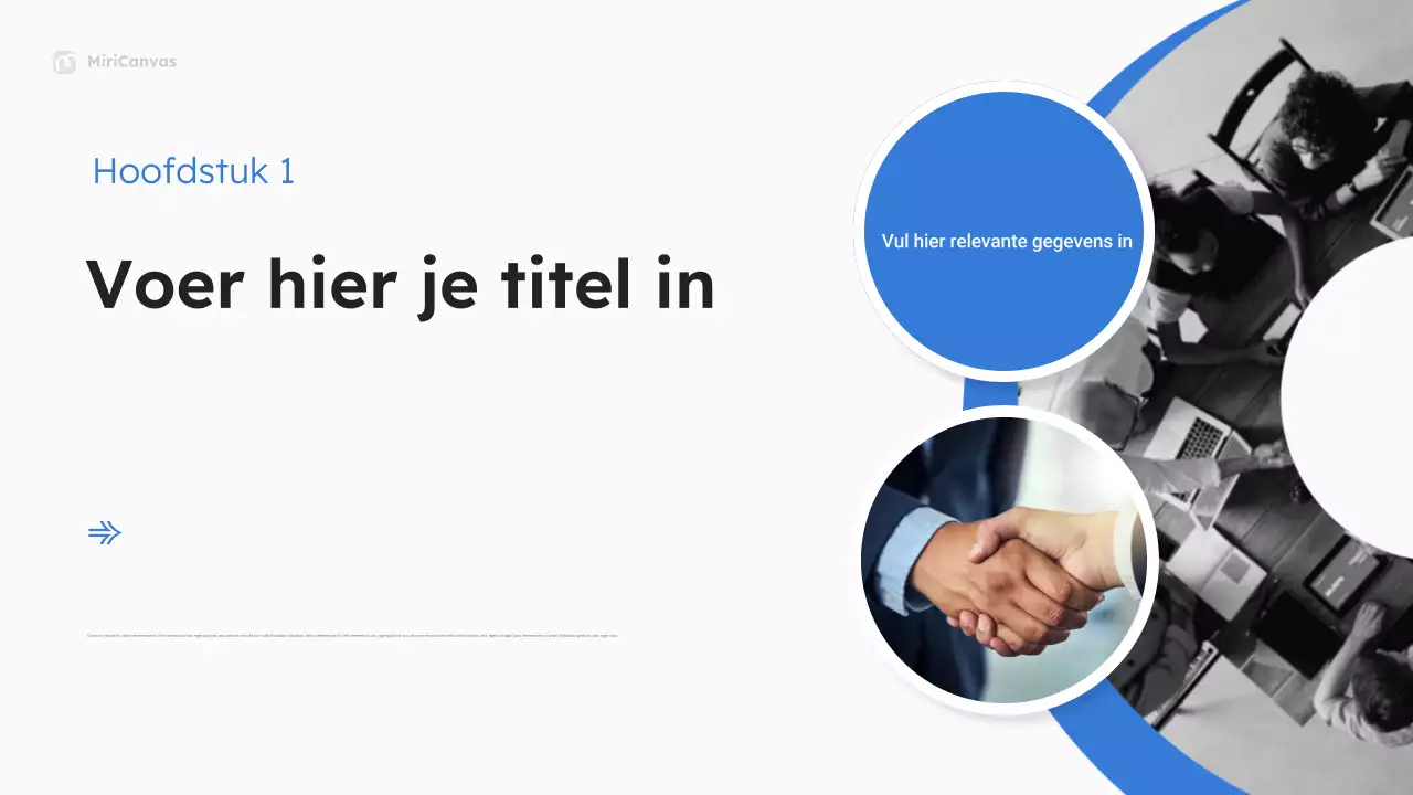 Presentatie van een blauw modern bedrijfsvoorstel