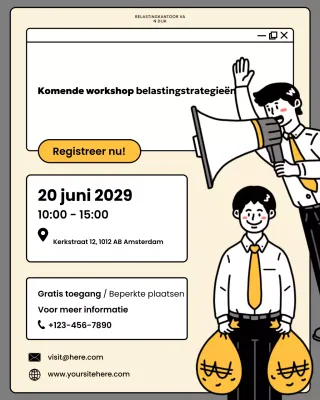 Aankondiging Beige strip belasting workshop