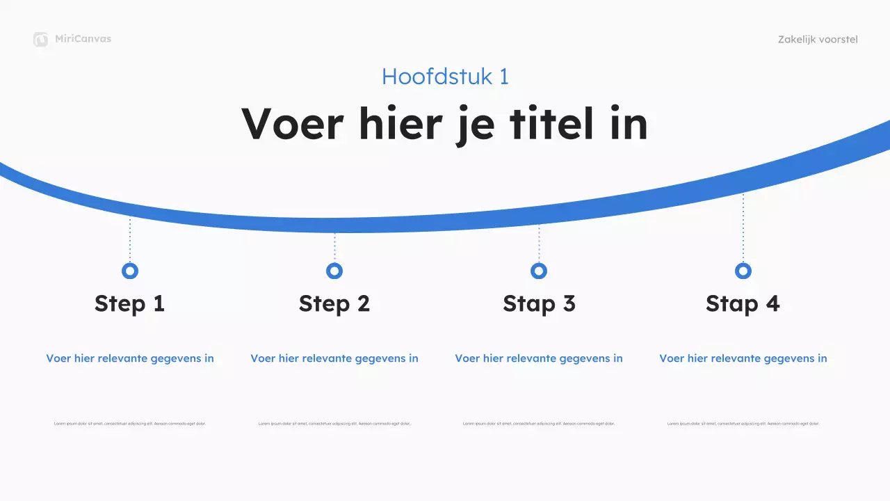 Presentatie van een blauw modern bedrijfsvoorstel