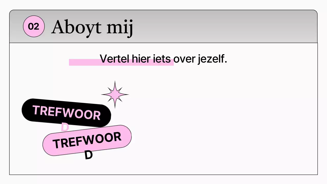 Eenvoudige witte en roze marketeerportfolio
