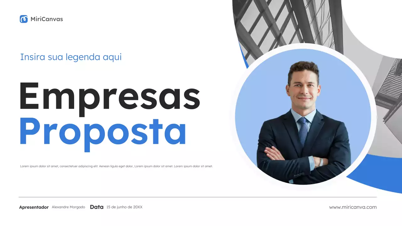Apresentação de proposta de negócios moderna azul