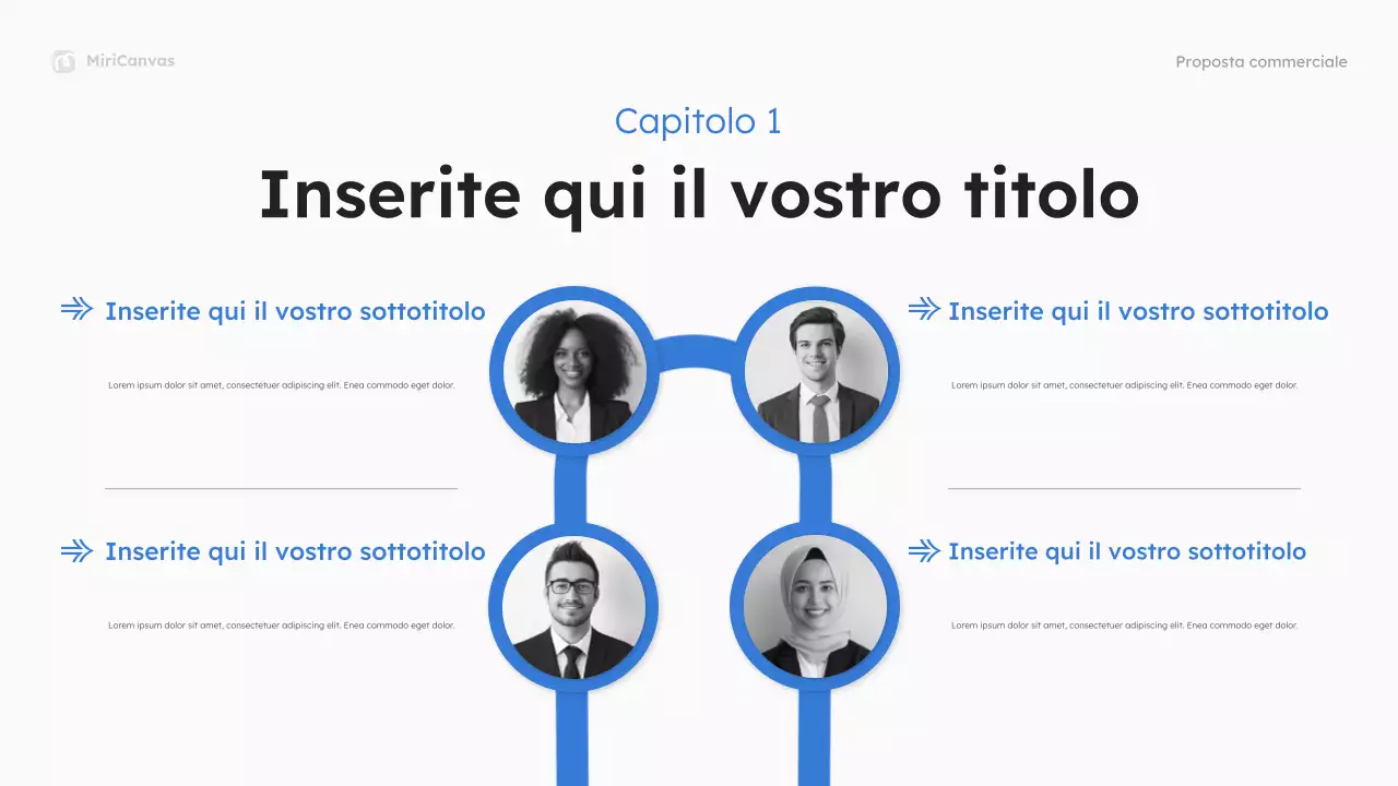 Presentazione della proposta commerciale moderna blu