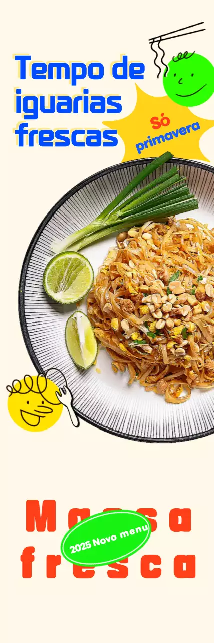 Promoção do cardápio de comida Yellow Pop