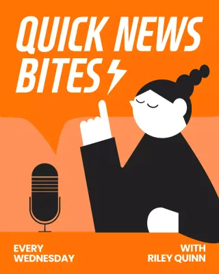 Orange and White News Briefing Podcast Instagram Post