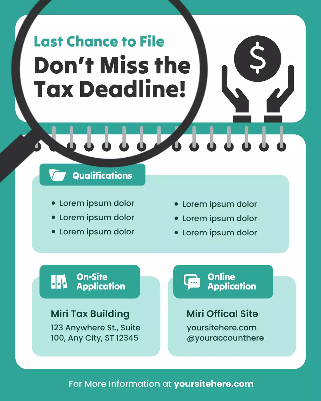 Green and White Tax Application Notice Instagram Post