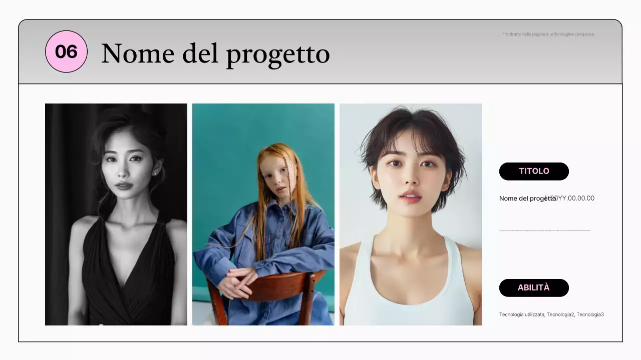 Semplice portafoglio di marketing bianco e rosa