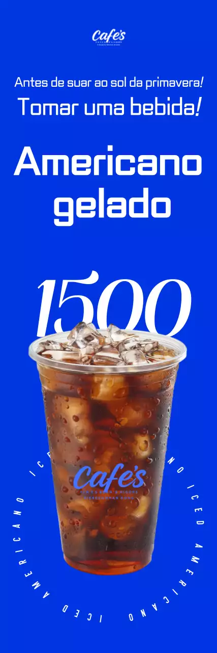 Propaganda de café moderno azul