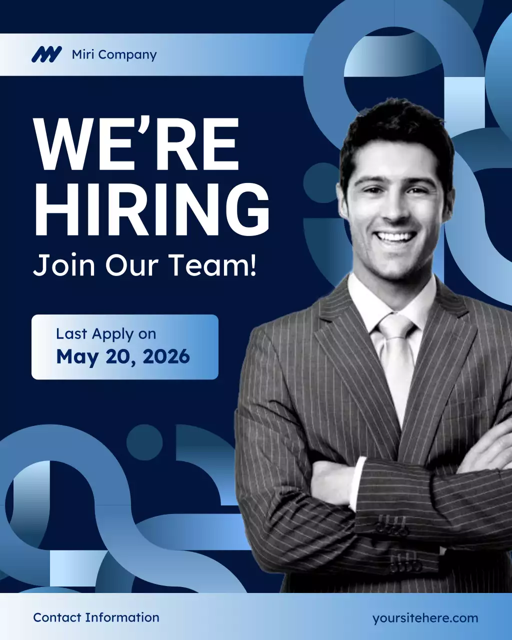 Blue and White Job Recruitment Instagram Post