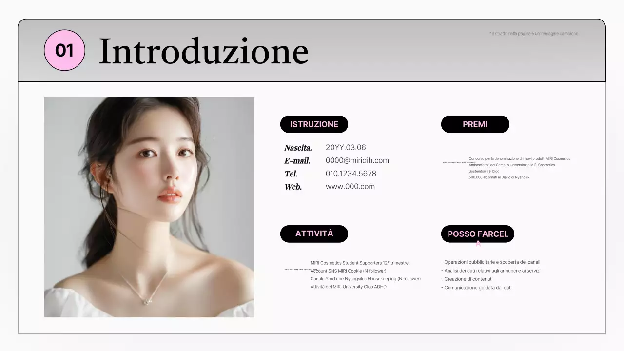 Semplice portafoglio di marketing bianco e rosa