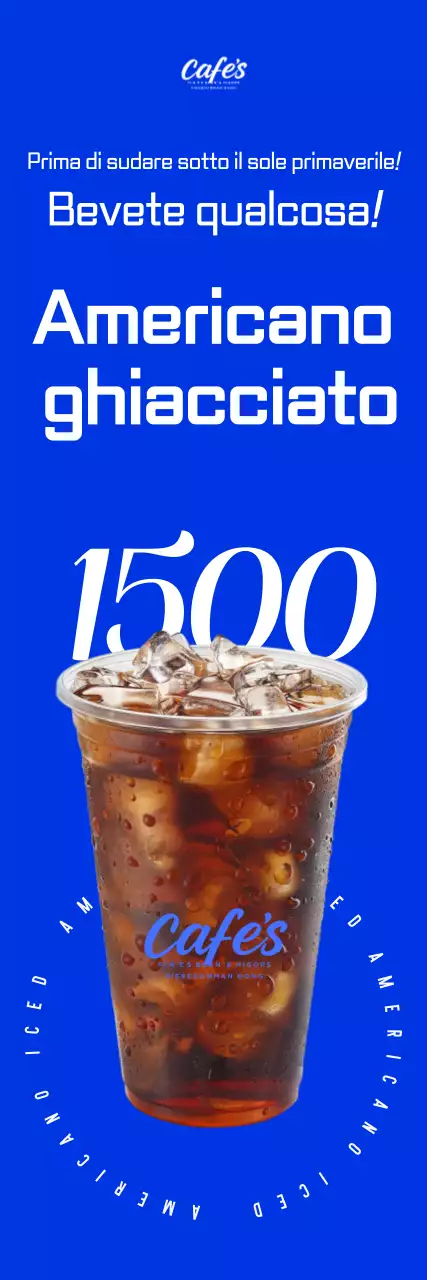 Pubblicità del caffè moderno blu