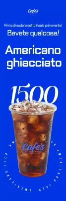 Pubblicità del caffè moderno blu