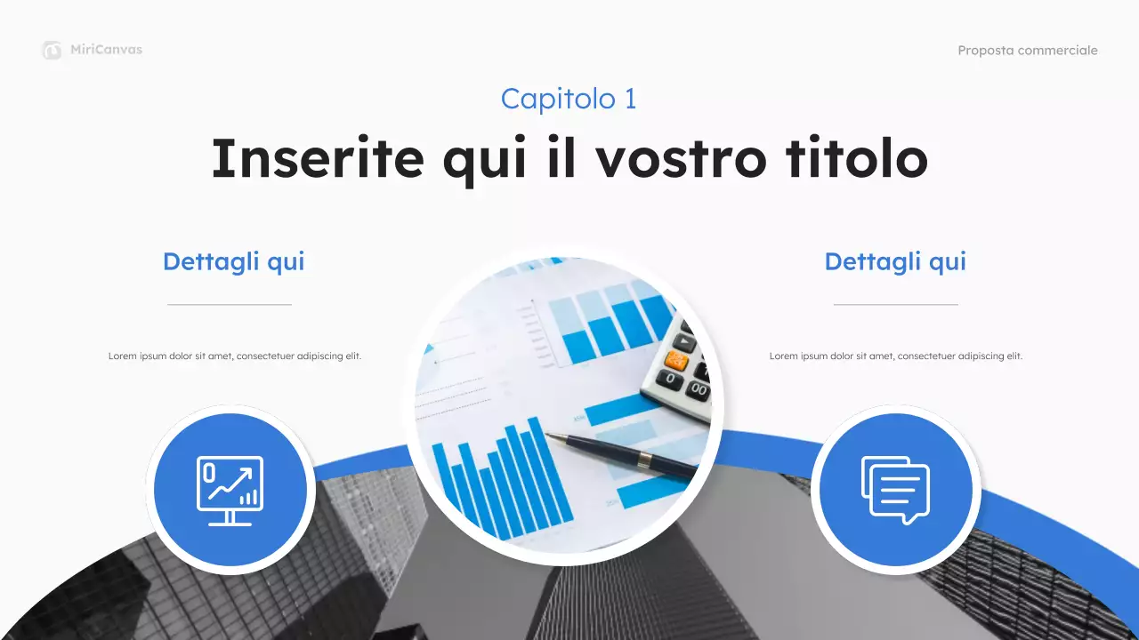 Presentazione della proposta commerciale moderna blu